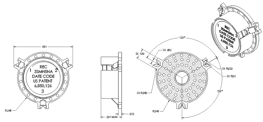 3SMH5NA表面貼裝高功率環行器3.45-3.65GHz