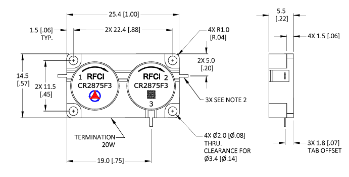 CR2875F3微波雙環行器RFCI