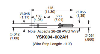 Hypertronics YSK004-002AH小型母接觸插座 現貨